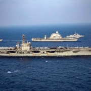 Navies of India, the United States, Japan, and Australia participating in the second phase of the 24th edition of the Malabar naval exercise, in the Arabian Sea
