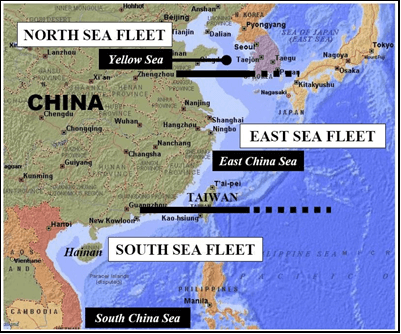 Map – PLA Navy Fleets: Areas of Responsibility